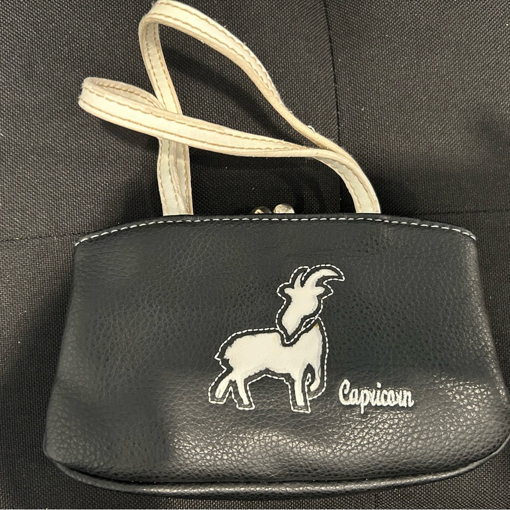 Aprico Black Clutch with Capricorn Design